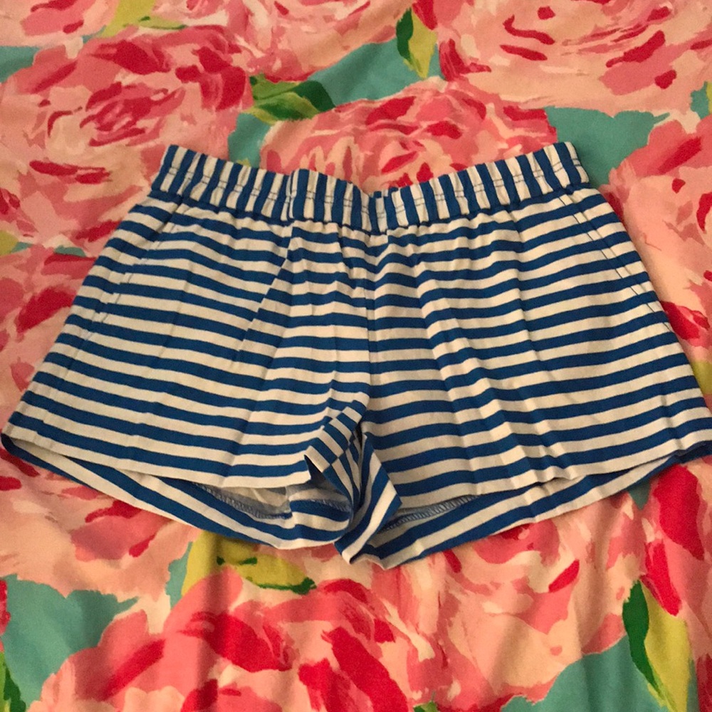 Blue and white striped j-crew shorts